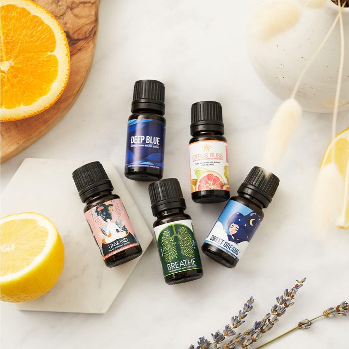 Organic essential oil blends collection presented by ecodrop