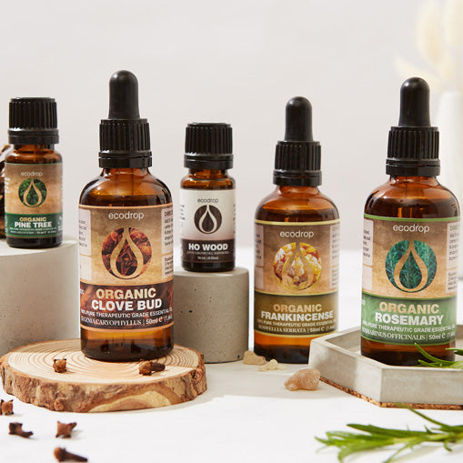 Ecodrop's presents different Orgnanic Esential Oils options in 10ml range for your needs