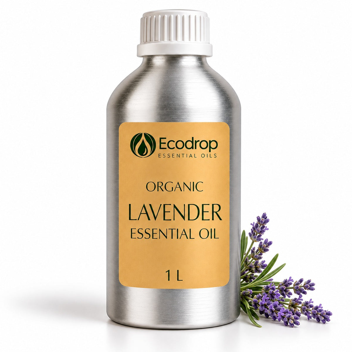 Organic French Lavender Essential Oil 1 litre aluminium bottle for trade and formulators