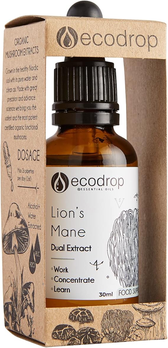 Organic Nordic Lion's Mane Mushroom Double Extract Liquid - ecodrop