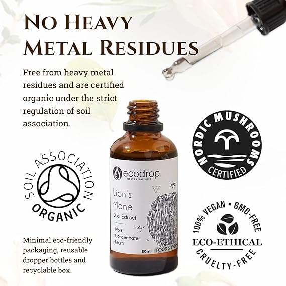 Organic Nordic Lion's Mane Mushroom Double Extract Liquid - ecodrop