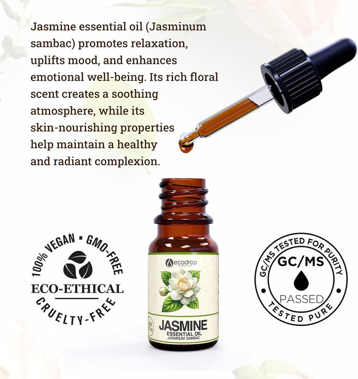 Pure Jasmine Essential Oil, 5ml - ecodrop
