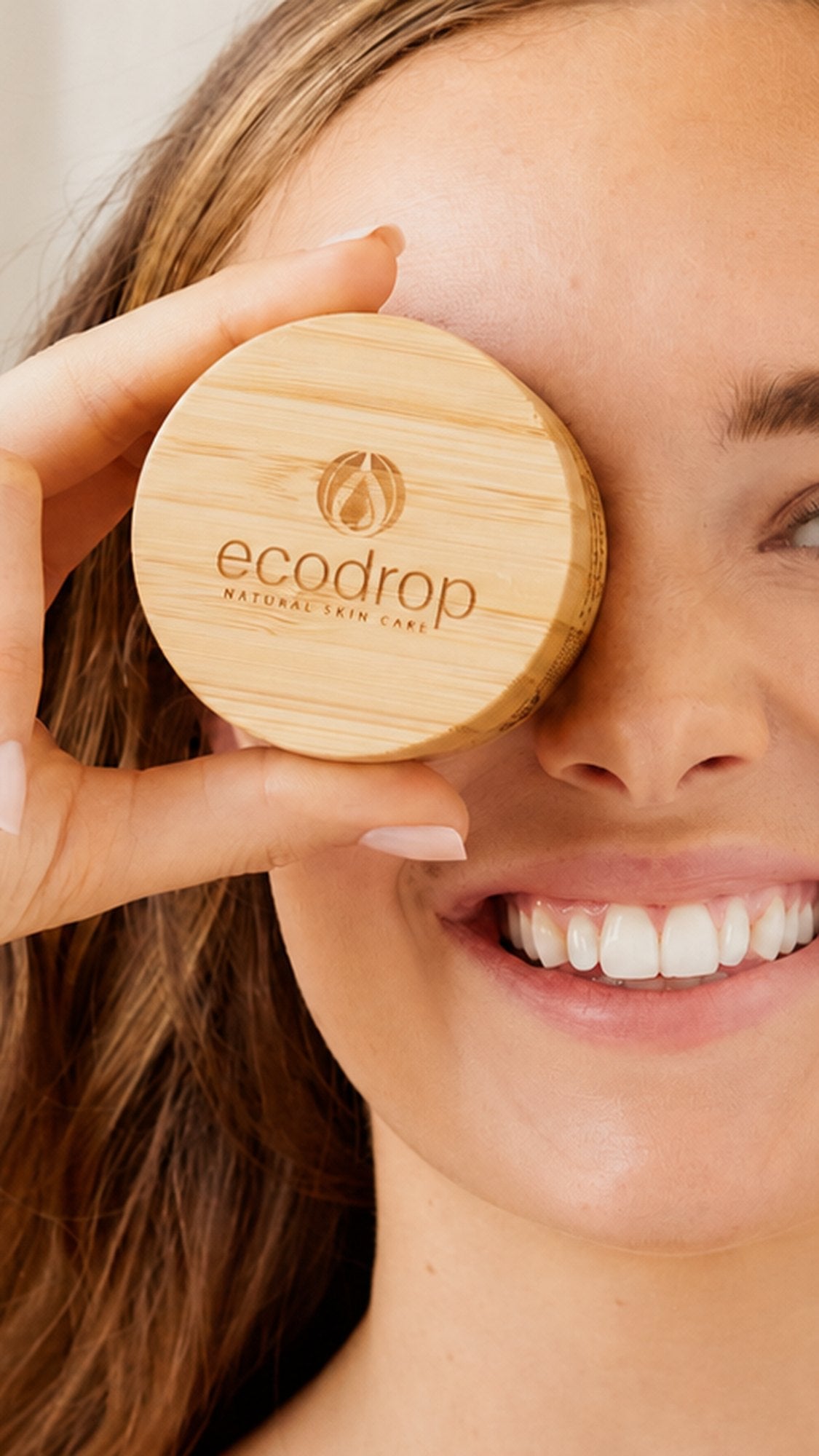 Ecodrop natural skincare - woman with face cream