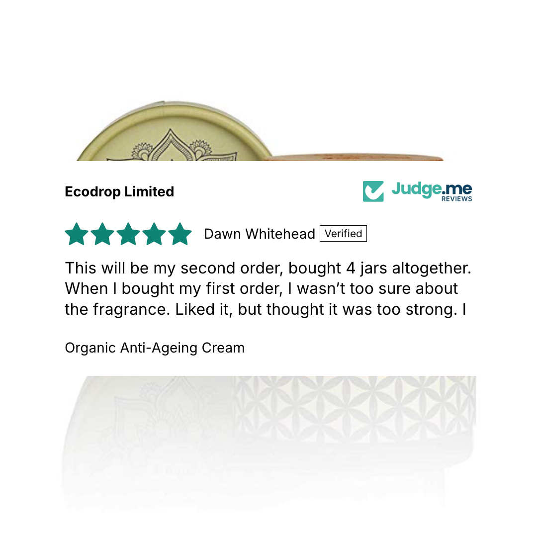 5 star Judge.me review from Dawn Whitehead for Organic Anti-Ageing Cream