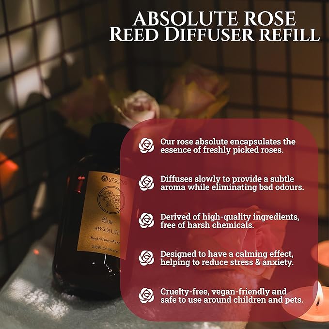 Rose Absolute Reed Diffuser - ecodrop