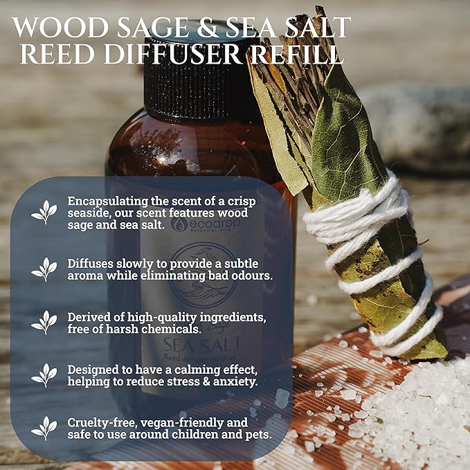 Wood Sage Sea Salt Reed Diffuser - ecodrop