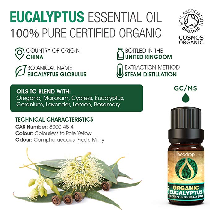 Organic Eucalyptus Essential Oils, 10ml - ecodrop