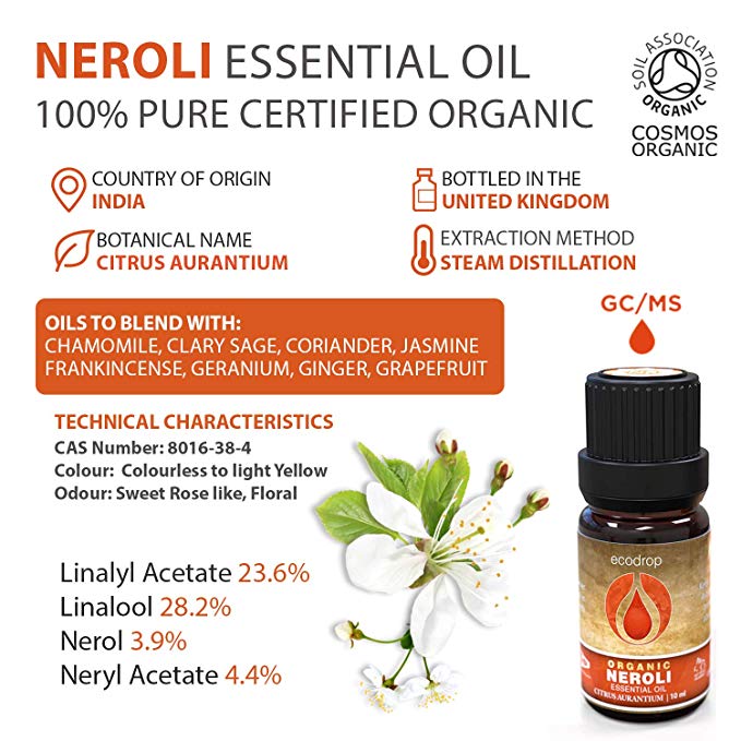 Organic Neroli Essential Oil, 10ml - ecodrop