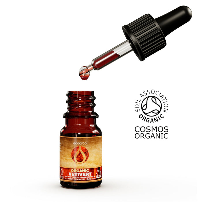 Organic Vetiver Essential Oil, 5ml - ecodrop