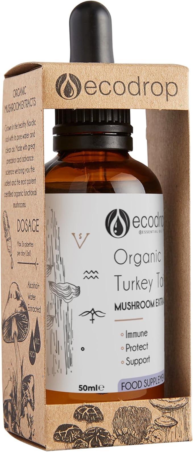 Organic Turkey Tail Mushroom Double Extract Liquid Tincture