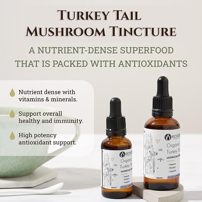 Organic Turkey Tail Mushroom Double Extract Liquid Tincture