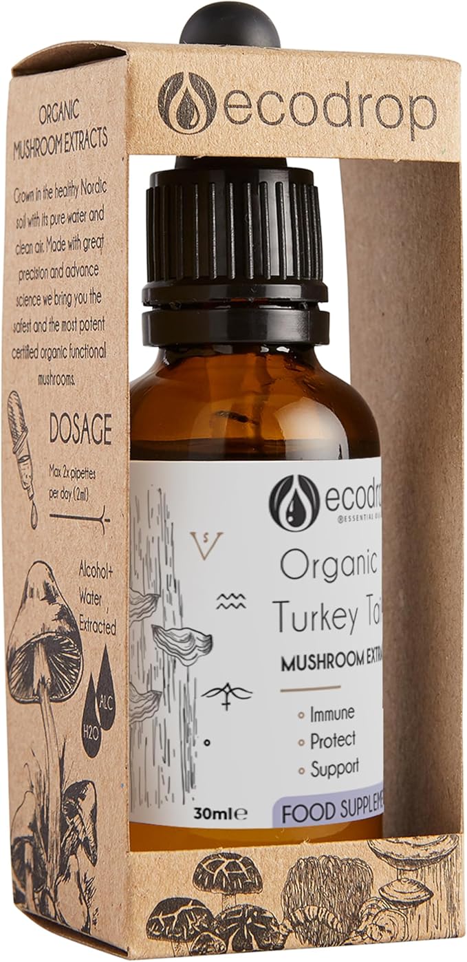 Organic Turkey Tail Mushroom Double Extract Liquid Tincture