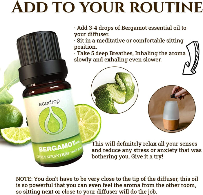 Bergamot Essential Oil FCF , 10ml - ecodrop