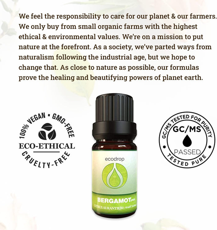 Bergamot Essential Oil FCF , 10ml - ecodrop