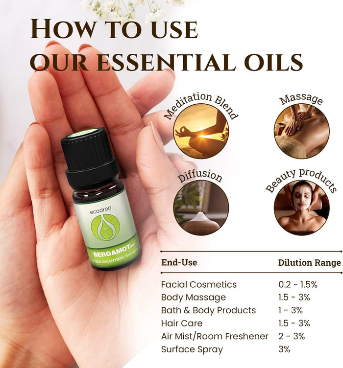 Bergamot Essential Oil FCF , 10ml - ecodrop