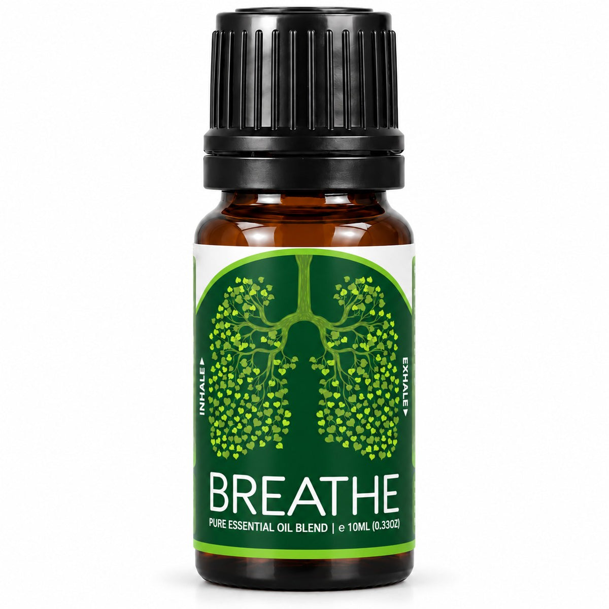 Breathe Easy essential oil blend 10ml bottle on white