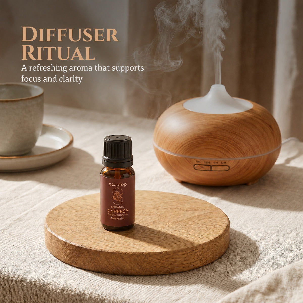 Cypress diffuser ritual - fresh, clarifying aroma
