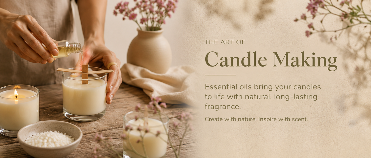 Candle making with essential oils