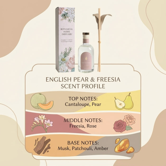 English Pear & Freesia scent profile: top, middle and base notes
