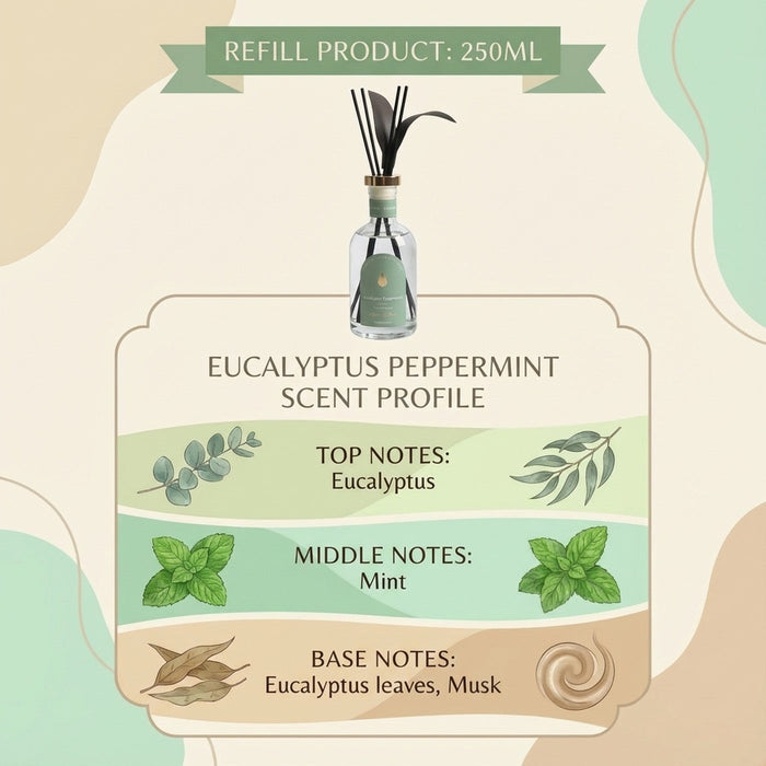 Eucalyptus & Peppermint scent profile - top, middle and base notes