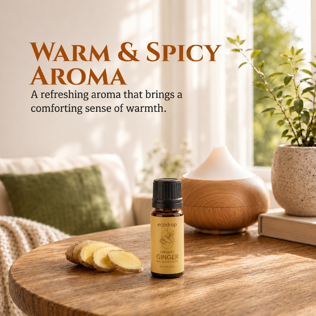 Ginger - warm and spicy aroma, a comforting sense of warmth