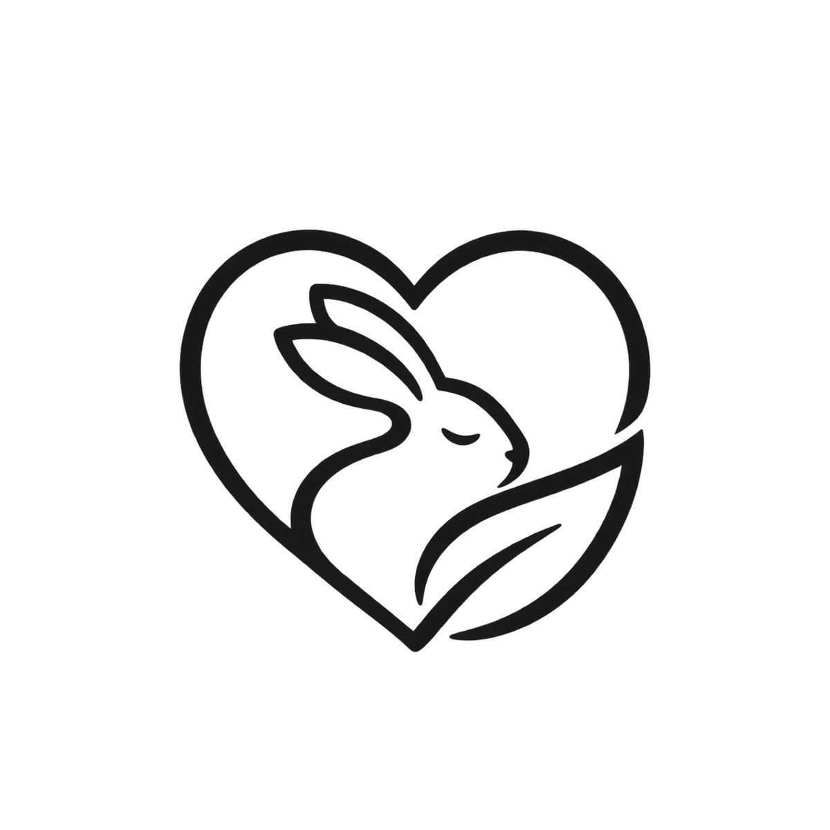 Heart with rabbit cruelty-free icon