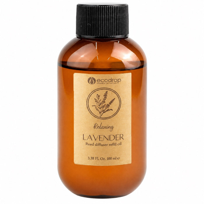 Lavender reed diffuser refill oil amber bottle, 100ml