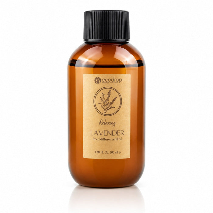 Lavender reed diffuser refill oil amber bottle