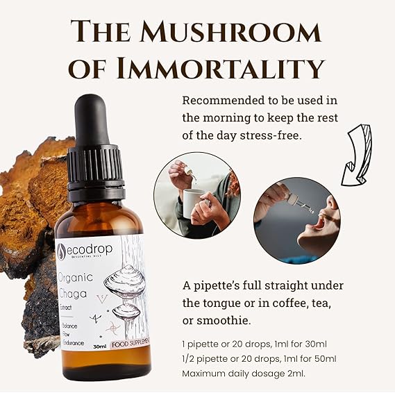 Organic Chaga Mushroom Double Extract Liquid - ecodrop