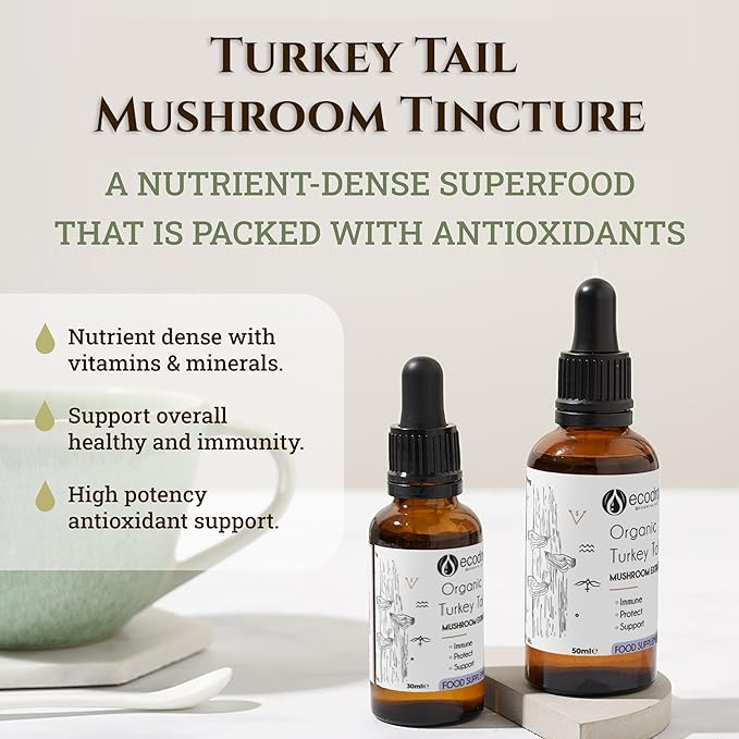 Organic Turkey Tail Mushroom For Dogs & Cats, Double Extract, No Heavy Metal Residues - ecodrop