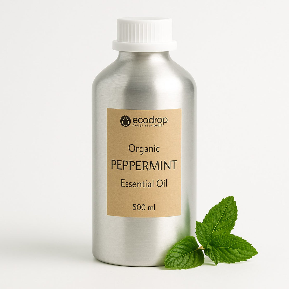 Organic peppermint essential oil 500ml aluminium bottle