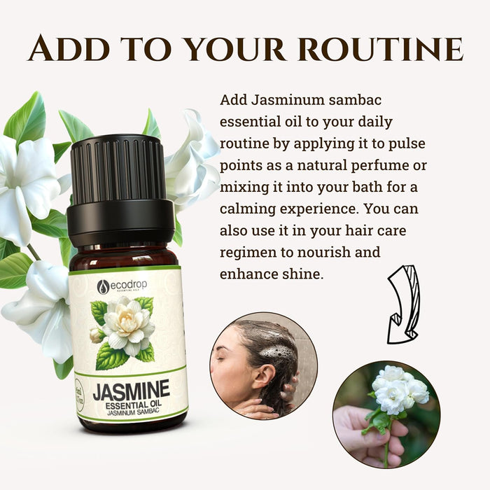 Pure Jasmine Essential Oil, 5ml - ecodrop