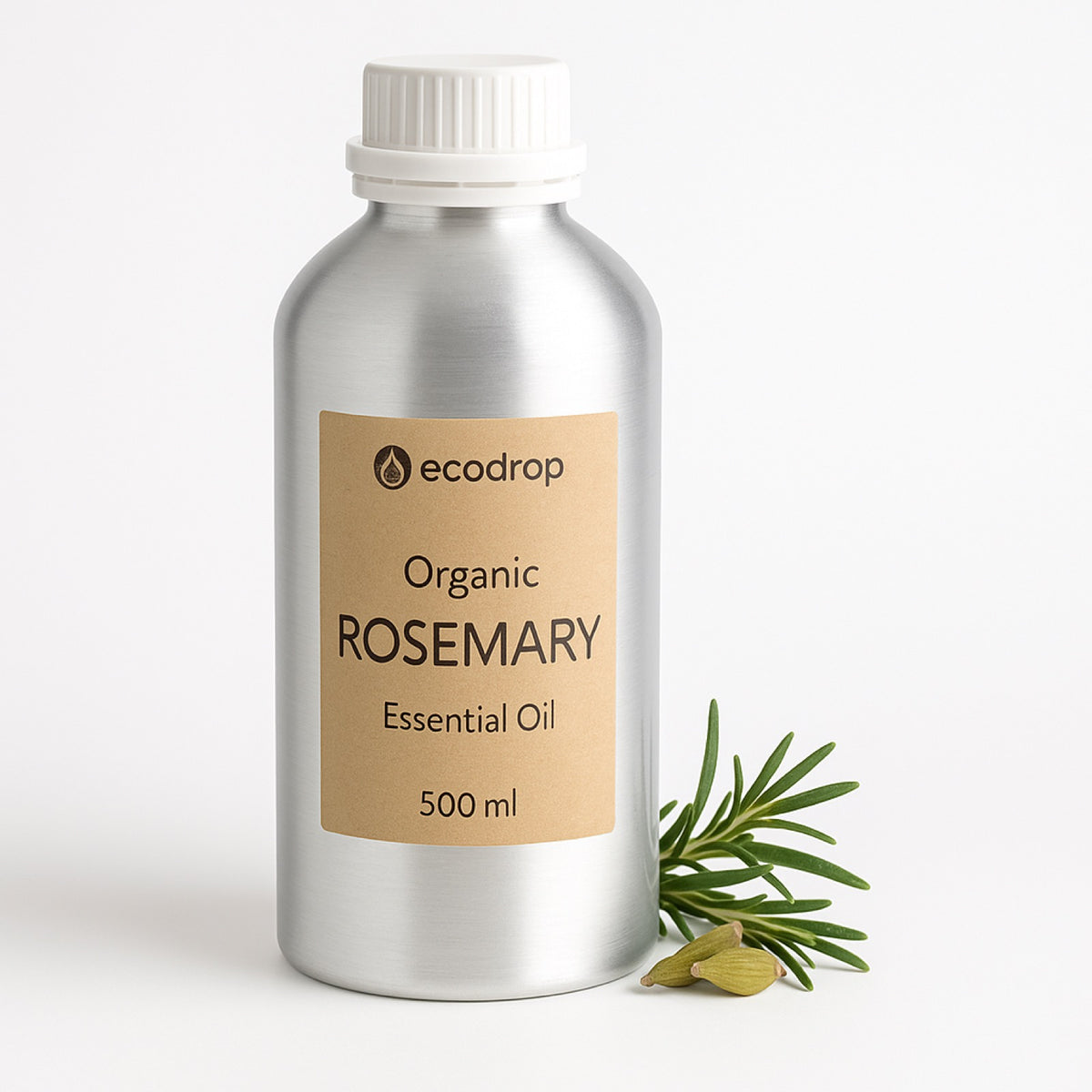 Organic Rosemary Essential Oil 500ml aluminium bottle