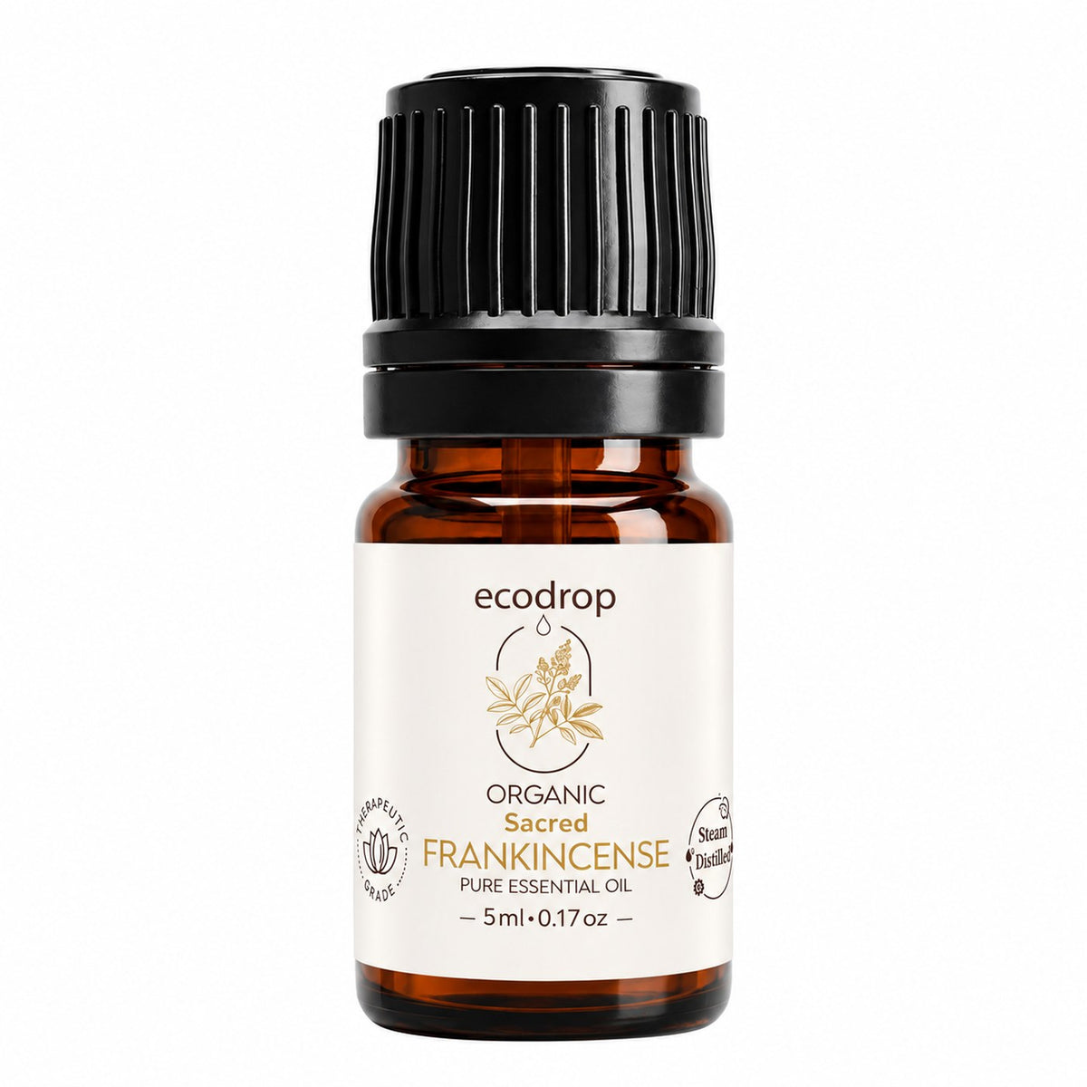 Ecodrop organic Sacred Frankincense pure essential oil 5ml amber bottle