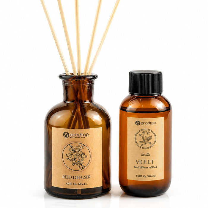 Vanilla Violet reed diffuser set