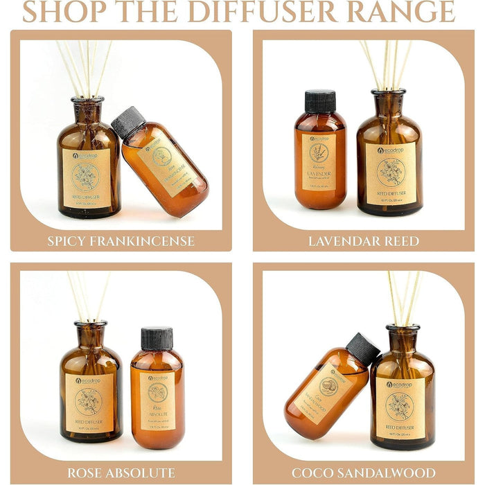 Ecodrop reed diffuser range Vanilla Coffee and other fragrances