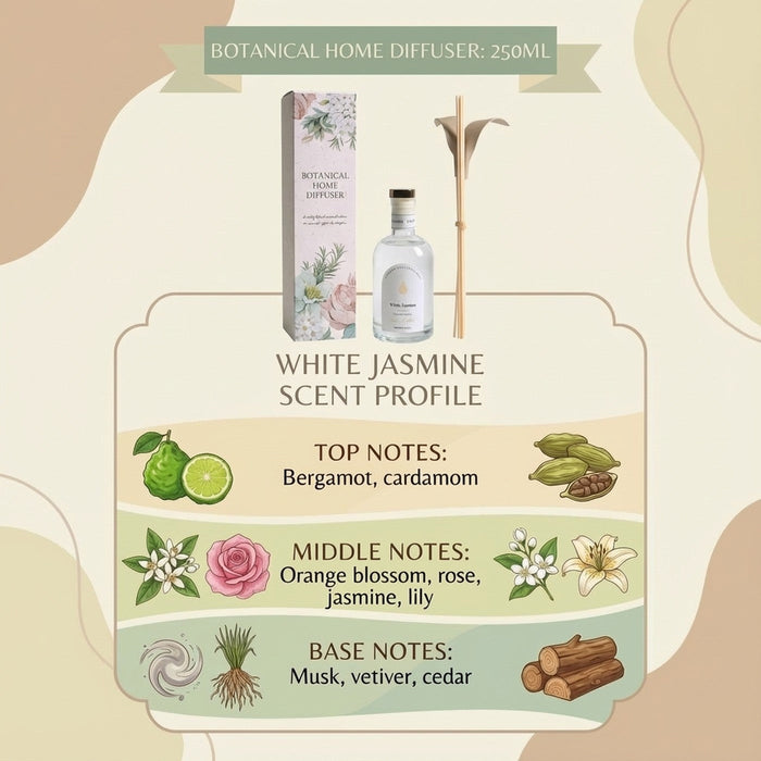 White Jasmine scent profile - top, middle and base notes