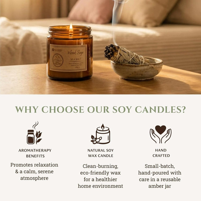 Ecodrop Wood Sage & Sea Salt candle