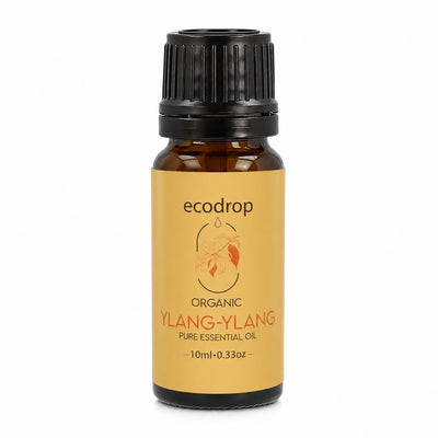 Organic Ylang Ylang Essential Oil 10ml amber dropper bottle with yellow ecodrop label