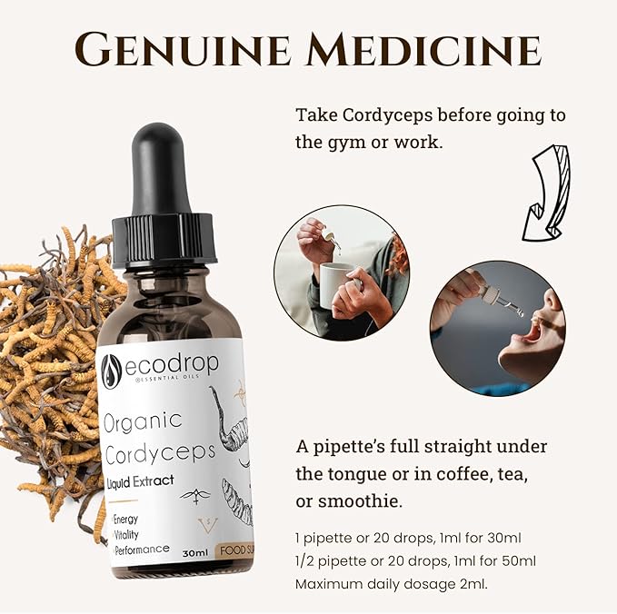 Organic Cordyceps Mushroom Double Extract Liquid - ecodrop